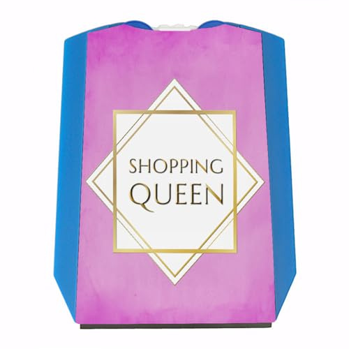 speecheese Shopping-Queen Parkscheibe mit Goldrahmen mit 2 Einkaufswagenchips in rosa mit lustigem Spruch Frauen-Auto Frau am Steuer Geschenk Einkaufen Frauengeschenk Parkplatz Parkuhr Lady