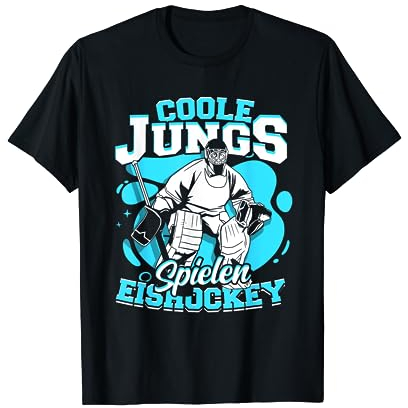 Coole Jungs Spielen Eishockey Torwart Eis Hockey Tor Jungen T-Shirt