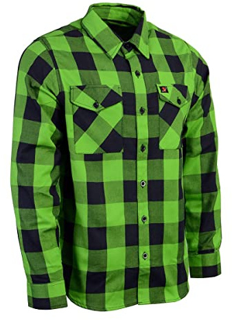 Milwaukee Leather Men’s Plaid Flannel Long Sleeve Shirt with Chest Pockets - X-Large Multi