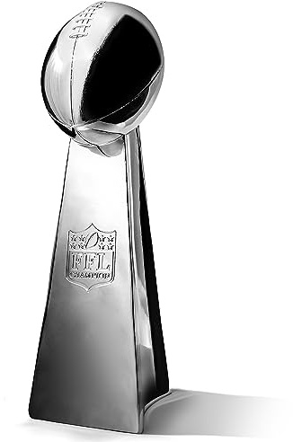 Spire Designs Lifesize Fantasy Football Trophy - Chrome Replica Championship Trophy - First Place Winner Award for League - Real Size Football Award