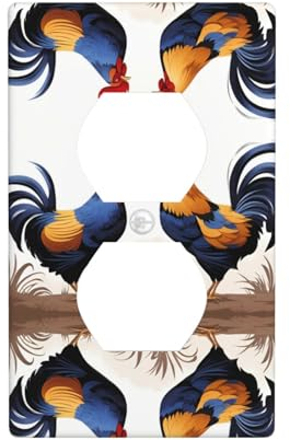 Placca da parete a doppia presa per interruttore della luce, decorazione per la casa, 11,4 x 7,9 cm, stampa di galli francesi