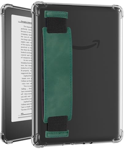 Hülle für Kindle Paperwhite 6,8 Zoll (11. Generation-2021) und Kindle Paperwhite Signature Edition, superweiche, Flexible, durchsichtige TPU-Hülle mit Bumper und Handschlaufe