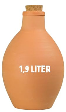 keep it grün Olla Bewässerungskrug aus durchlässigem Terracotta (1,9 Liter) | Unterflur-Bewässerung | poröser Tonkörper | Wasserspeicher zur passiven, gleichmäßigen Feuchteabgabe | reduziert Gießaufwand