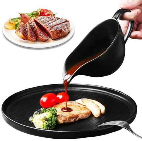 Saucière en porcelaine de 280 ml, récipient à sauce avec anse, saucière avec bec à lèvres, bol de service, convient pour sauce, crème, vinaigrette, bouillon de lait, jus de rôti et sauce au fromage,