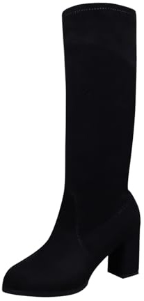 BGFIPAJG Regalo Natale Coppia Stivali Donna Blu Navy Stivaletti Da Donna Invernali In Pelle Stivali Alti Da Donna Invernali Stivali Da Monta Western Donna Stivali Eleganti Donna Senza Tacco