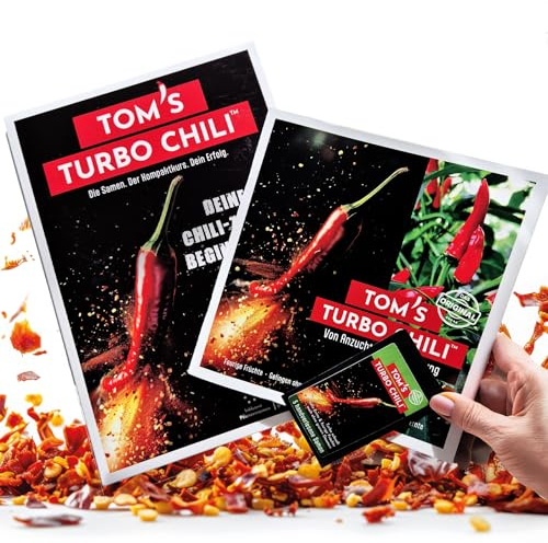 Tom's Turbo Chili Starterset – Handverlesene Turbo-Chili-Samen und Anleitungs-Booklet
