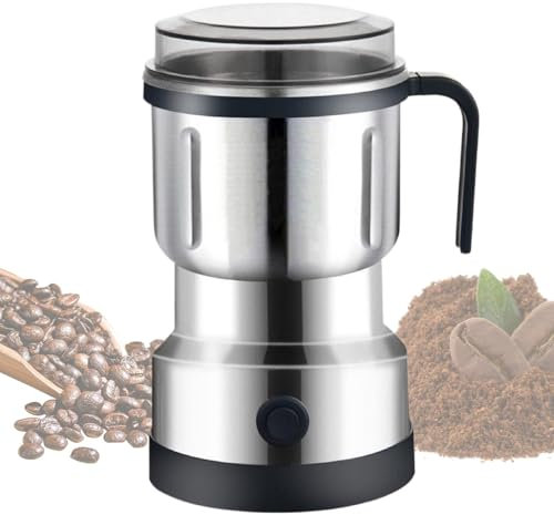 Oldmoom Moulin à grains de café, moulins à café pour usage domestique, Broyeur à grains, Moulin à café électrique de grande capacité, broyeur de grains de café, de blé sec, pour usage domestique