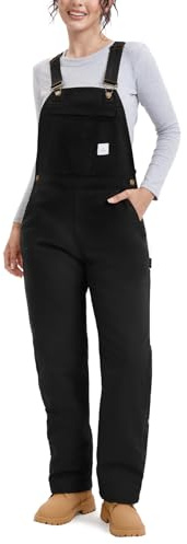 HISEA Women’s Insulated Bib Overall, Waterproof Canvas Workwear with Adjustable Straps, Warm Outdoor Work Overalls for Gardening, Farming, and Construction