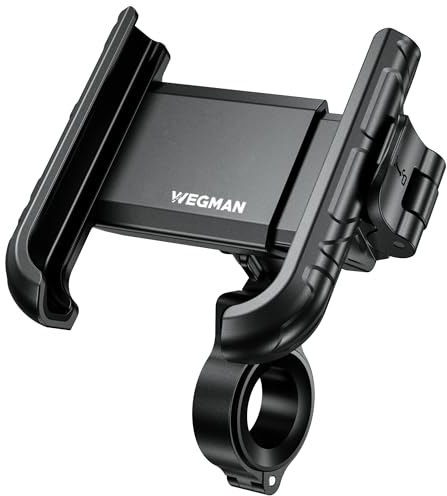 Wegman Handyhalterung Fahrrad, Handyhalter Motorrad Lenker (Schnellspanner) | 360° Drehbar, Vibrationsdämpfend, Fahrrad Handy Halterung, Smartphone Halterung für E-Bike, Rennrad, MTB, Roller & E-Scooter