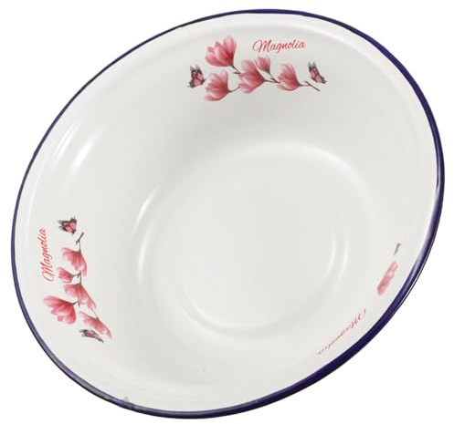Cabilock Vintage Emaille Waschschüssel Nostalgische Vielseitige Große Emaille Schüssel für Gesicht Hände Gemüse und Fußbad mit Glatter Pflegeleichter Oberfläche für Haushalt und Spa