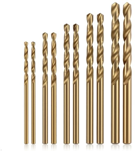 HaoTrade 10PCS M35 Cobalt Drill Bits Set, HSS-Co Metric Twist Drill Bits | Twist Drill Bit with 135° Split Point, 5% Cobalt Straight Shank Metal Drill Bits for Stainless Steel, Cast Iron