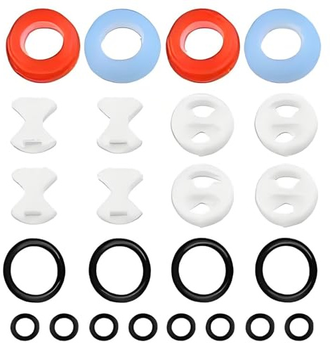 16-Piece Faucet Repair Kit | Ceramic Disc Cartridges & Silicone Washers, Universal Fit Valve Replacement for Kitchen/Bathroom Tap (Leak-Proof Plumbing Tools)