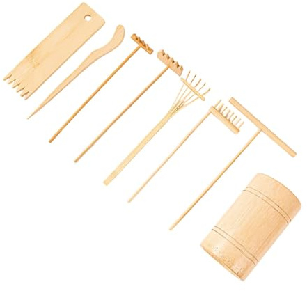 Milageto 8X Mini Rastrello per Sabbia, Rastrello da Tavolo per Sabbia per Ufficio, Regalo di Compleanno, Giardino