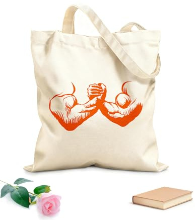 AILOONG Strandtasche aus Polyester-Baumwolle Kräftiger, muskulöser Mann trainiert Teamwork mit den Händen im Studio 340g/m² dickes Gewebe Hautfreundliches Material