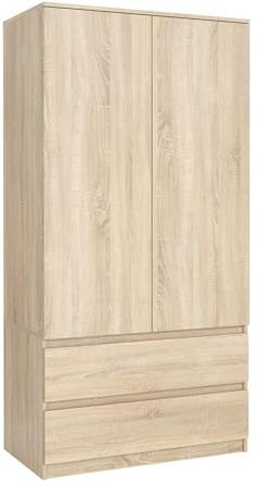meble masztalerz Kleiderschrank mit 2 Türen, Sonoma 180x90x50cm | Kleiderschränke Schlafzimmer, Wohnzimmer Schrank, Schlafzimmerschrank, Garderobenschrank , Schrank