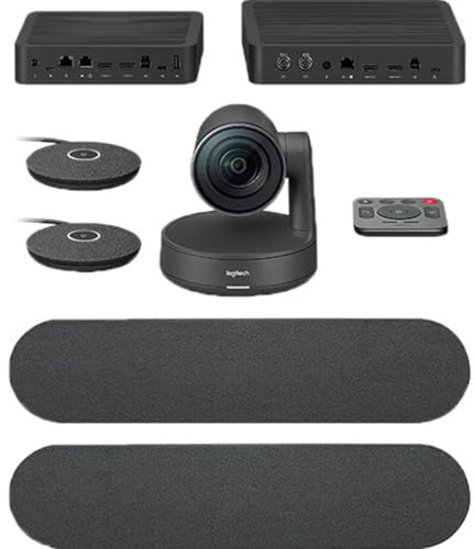 Logitech Rally Plus 960-001225 - Sistema di videoconferenza ultra HD di alta qualità, con controllo automatico della videocamera