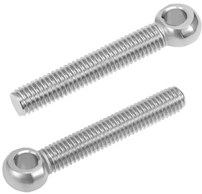 sourcing map 2 Stücke M8 x 50mm Augenbolzen 304 Edelstahl Maschinen Passschraube Metrisch Gewinde Ösenschraube