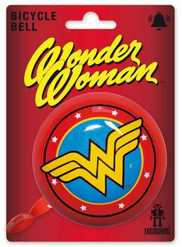 Logoshirt® Wonder Woman Fahrradklingel I Fahrradglocke aus Metall mit Ø 80mm I Retro-Fahrradklingel passend an jeden gängigen Fahrradlenker I Klingel mit angenehmem Klang I Lizenziertes Originaldesign