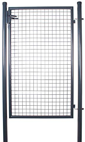 Cancello da giardino per cancello da giardino, zincato e verniciato a polvere, set completo (150 x 100 cm, RAL7016 – antracite)