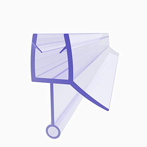 Junta para puerta de ducha de 100 cm, junta de repuesto para mampara de ducha, apta para 6 mm/7 mm de grosor de vidrio, junta de goma de PVC, con deflector de agua – 02