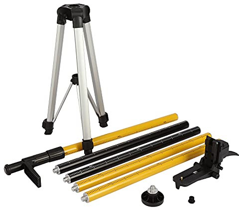 3,7 m Laser-Nivellierstange, Teleskop-Lasermast mit Stativ und 1/4 Zoll x 50,8 cm Laserhalterung, 5/8-Zoll-11-Gewindeadapter, verstellbare Laser-Nivellier-Montagestange für Rotations- und Linienlaser