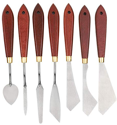 7-teiliges Malerei Messer Set Edelstahl, Spachtel Mischen für Ölgemälde Kunst
