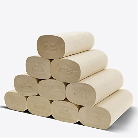 VSOLS Toilettenpapierhandtücher 16 Rollen Bambus 4 Schichten verdicken Toilettenpapier for Heimatbadezimmerzubehör (Color : Brown)