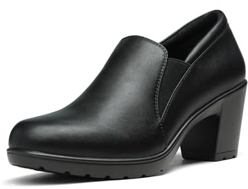 DREAM PAIRS Womens Mid Block Heels Ladies Sandals Slip-on Smart Work Office Dress Court Shoes DPU214-W