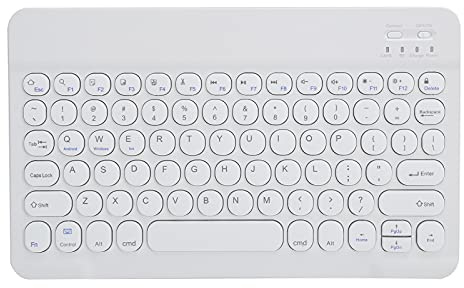 Tastiera Wireless Bluetooth - Tastiera Wireless Retroilluminata da 10 Pollici Portatile e Ultrasottile, Tappetino per Mouse Bluetooth per Tablet Smartphone (Bianco)
