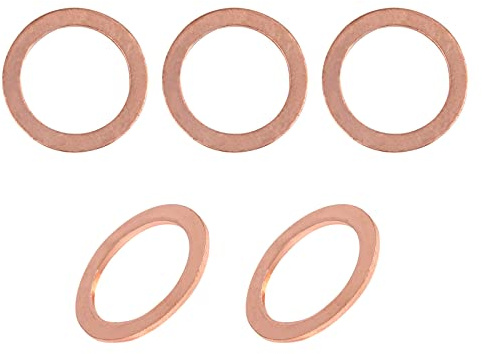 DTGN 22mmx29mmx1.5mm(IDxADxT) Flach Kupfer Versiegelung Unterlegscheibe - 5Pack - Gut für Industrieanlagen M22 Schrauben - Kupfer Flach Ring Dichtungen