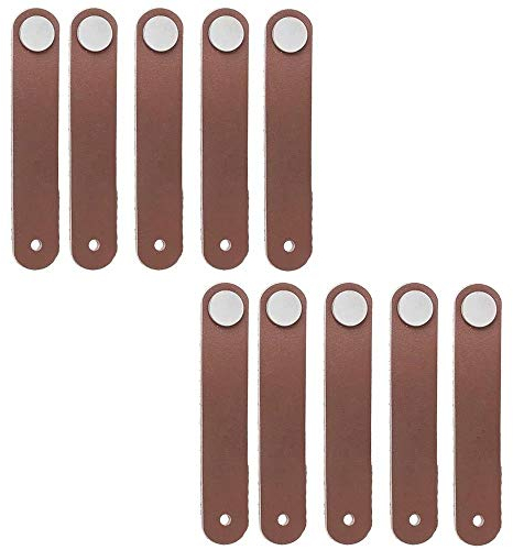 Türgriff, Schrankknöpfe, 10 Stück Retro-Leder-Schubladengriffe/Knöpfe/Griffe/für Kleiderschrank, Aktenkoffer, Koffer, Weinschrank, Holzkiste, Geschenkbox, Schuhkarton, Möbelbeschläge (Farbe: Schwarz).