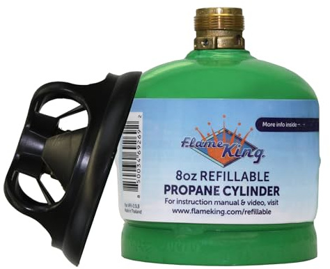Flame King 1/2LB Propane Tank, Refillable and Empty Cylinder for Small Propane Lamps, Lanterns and Camp Stoves