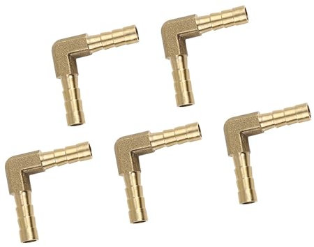 A ABSOPRO Raccordo a Compressione Maschio Gomito 90° in Ottone per Aria Acqua Gas Olio 5mm (Set di 5)