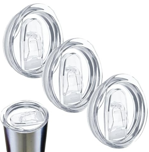 FTISSLY 3 Stk Travel Tumbler Deckel Ersatz 20oz Ersatzdeckel Cup 590 ml | deckel ersatz durchsichtig Auslaufsicherer Deckel , Tumbler Kunststoff Glasdeckel Schiebedeckel , Mundglas Kühlbecher