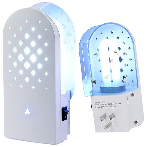 Phosooy 2 Packs Plug-in Mosquito Traps with 10 Glue Boards, Indoor Wall Insect Catchers with 365nm Blue-Violet Lights for Mosquitos, Moths, Fruit Flies, Gnats and Other Small Flying Bugs