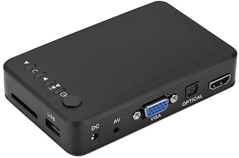 KIMISS Lettore Multimediale Video 1080P HD con Telecomando IR, Lettore Multimediale Multiformato Compatto, 110 V-240 V (Spina europea)