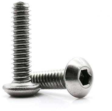 oavhvchg 10 Stück 6#-32 8#-32 10#-24 Grobgewinde 304 Edelstahl Sechskant Innensechskant Knopf Rundkopf Bolzenschraube(1/4,10pcs UNC 10-24)