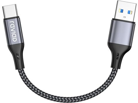 RAVIAD Cavo USB Type-C [USB 3.0, 0.15M], Cavo USBC Ricarica Rapida 3A QC 3.0, Cavo USB Tipo C per iPhone 16 15, Samsung Galaxy S23 S22 S21 S20 S10 A71 A51, Pixel 7, OnePlus, Realme