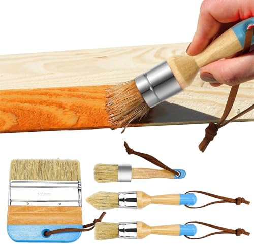 Pinceaux de peinture à la craie pour meubles, lot de 4 pinceaux multi
