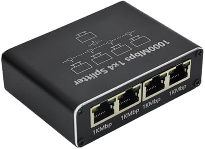 itrimaka Sdoppiatore per cavo coassiale gigabit – Splitter Ethernet da 1 a 4.1000 Mbps, splitter Ethernet RJ45, sdoppiatore Internet per TV