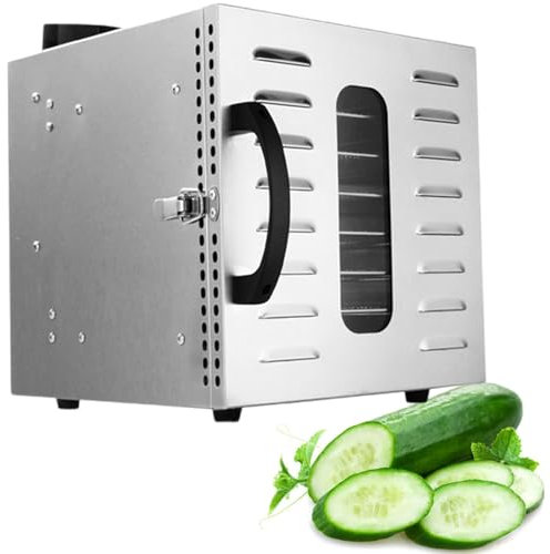 vnmudzeo 6/8 Layer Digital Display Food Dehydrator,for Beef Jerky, Fruits, Veggies, 400 W Stainless Steel Small Household Fruit Drying Equipment,8Layer-110V
