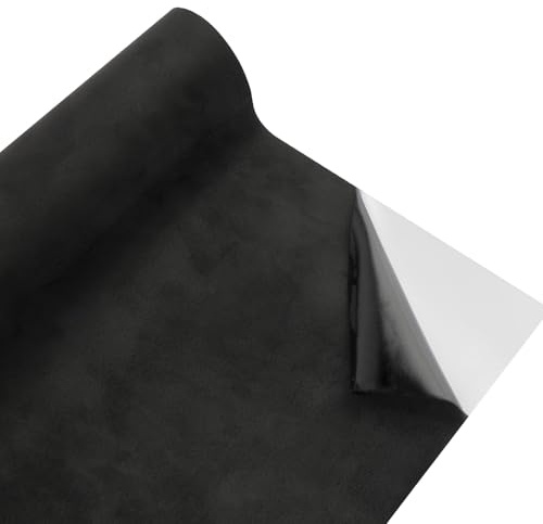 Selbstklebende Mikrofaser-Folie für Auto Innenausstattung 150x40cm Schwarze | Kunstleder mit Wildleder-Optik, Einfach anzubringende Auto-Dekorfolie für Cockpit stylishe Innenraum-Upgrades