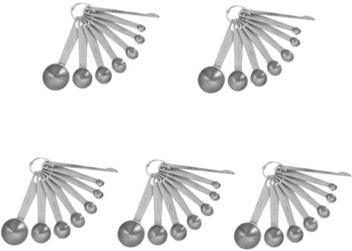 PRETYZOOM 5 Juegos Cuchara Dosificadora De Cocina Cucharas Medidoras Measuring Spoons Cucharadas Multifuncional Cucharaditas Cuchara Medidora Cuchara Medidora Para Hornear Silver 8 Uds * 5