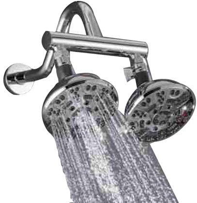 GDXLEYOR Collecteur de Douche avec Double Sortie Et Robinets D'arrêt pour Douche À Double Jet, Peut Connecter 2 Pommeaux de Douche, Nickel Brossé