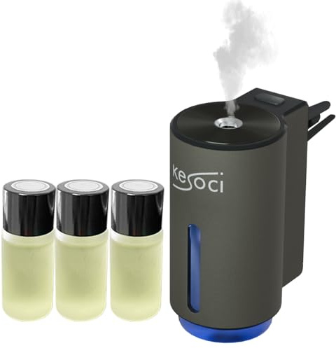 KESOCI Profumatore Auto Ricaricabile Intelligente con 3 Fragranze da 10 ml - Deodorante Auto - Profumo Macchina (Cologne)
