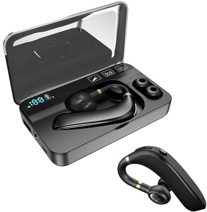 Oreillette Bluetooth mono-oreille sans fil avec microphone IP54 étanche mains libres ENC suppression du bruit écouteurs intra-auriculaires avec micro pour iPhone Android camionneur conduite bureau