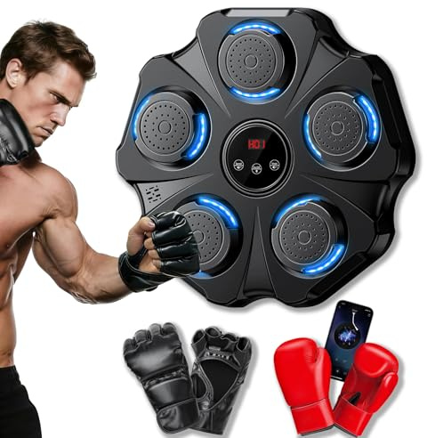 Vivedrre 2025 Upgraded Music Boxing Machine - Interactive Punching Trainer, Large Size Wall Mounted Electronic Boxing Target with Adult & Kids Gloves, 9 Modes & 9 Speeds for Adults & Kids