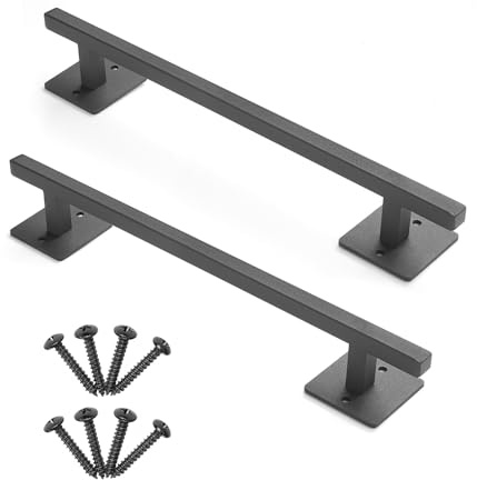 VEVOR Barn Door Handle, 2Pcs 12.6 in Rustic Fence Gate Handle, Rust-Resistant Coating, Heavy Duty Carbon Steel Outdoor Gate Handles, Easy to Install, Metal Sliding Door Pulls for Garage Shed Pantry