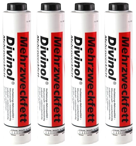 Divinol 22971 Universal Mehrzweckfett 2 400g Lithium Fett Schmierfett Lithiumfett universell einsetzbares Langzeitfett temperaturbeständiges Gleit Wälzlager Fett wasserbeständig Lube Shuttle (4x400g)