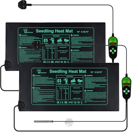 Hyindoor Seedling Heat Mat for Plants with Thermostat 2 Pack Germination Heating Propagator Warming Mat for Indoor Gardening Greenhouse